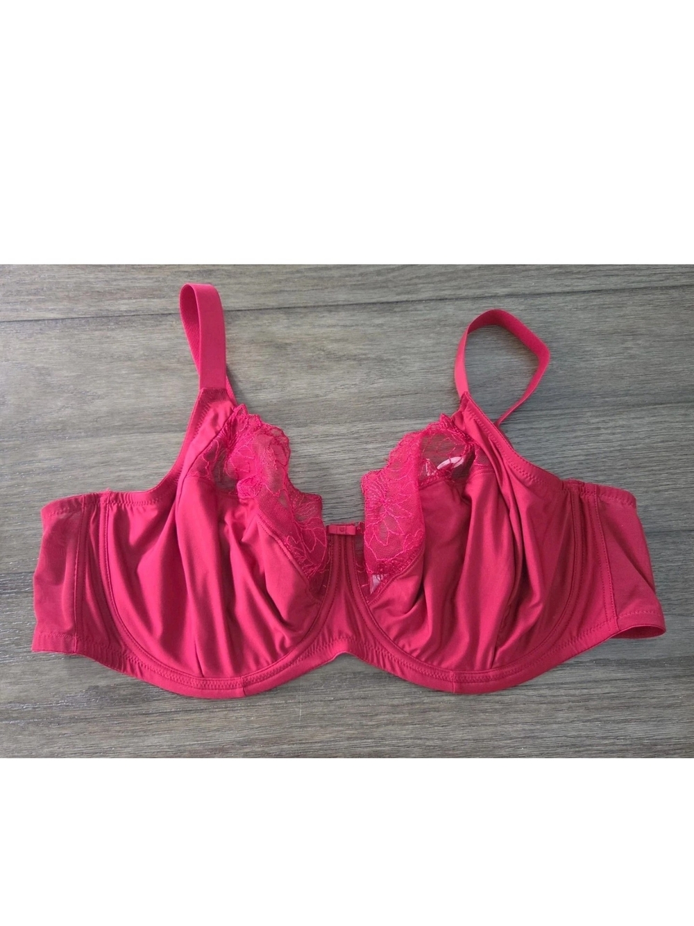 Flirtelle Emilie Full Cup Bra Lace Trim Red Size 46DDD New With Tag